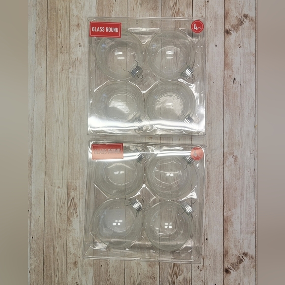 DIY 3" Clear Glass Ornaments-4 pack (Lot of 2) - Picture 5 of 8